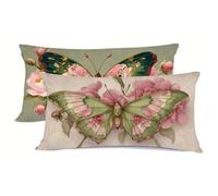 Taie d'oreiller 45x70cm Papillon Taie Oreiller Lot de 2 Rose Protege Oreiller Doux Taies D'oreillers, Housse de Coussin Decoratif Protège Oreillers Rectangulaire, pour Maison Decoration bz-342