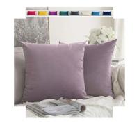 Taie D'oreiller 50x70 Coton Polyester Couverture Oreiller 40x80 Lot de 2 Taie Oreiller en Velours Côtelé 40x70 Housse Coussin Canapé Housse de Coussin Rectangle Throw Pillow Covers(Light Purple,40x40
