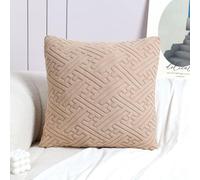 Taie D'oreiller 50x70 Extensible,Housse De Coussin 60x60,65x65 Housse Oreiller Gris Beige Couverture Oreiller Velours Côtelé Taie Oreiller 40x70 Pour Canapé/Lit(Light Curry,60x60cm/24x24inch)