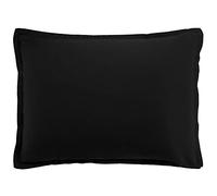 Taie d'oreiller 50x70 Rectangle en Satin de Coton 105 Fils Noir - Linge de lit 100% Satin de Coton