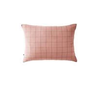 Taie d'Oreiller 50x70cm Gaze de Coton Rose Pêche à Grands Carreaux - OUREA MOTIF -