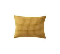 Taie d'Oreiller 50x70cm Gaze de Coton Safran à Petits Carreaux - OUREA MOTIF -