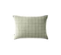 Taie d'Oreiller 50x70cm Gaze de Coton Vert d'Eau à Grands Carreaux - OUREA MOTIF -