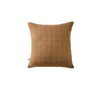 Taie d'Oreiller 60x60cm Gaze de Coton Camel à Grands Carreaux - OUREA MOTIF -