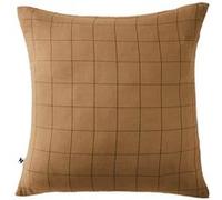 Taie d'Oreiller 60x60cm Gaze de Coton Camel à Grands Carreaux - OUREA MOTIF -