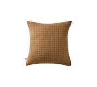 Taie d'Oreiller 60x60cm Gaze de Coton Camel à Petits Carreaux - OUREA MOTIF -