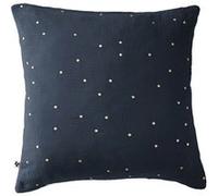 Taie d'Oreiller 60x60cm Gaze de Coton Minuit à Pois Dorés - OUREA MOTIF - ALTOBUY Bleu G