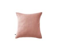 Taie d'Oreiller 60x60cm Gaze de Coton Rose Pêche à Petits Carreaux - OUREA MOTIF -