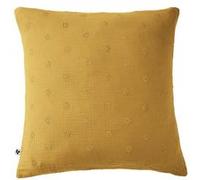 Taie d'Oreiller 60x60cm Gaze de Coton Safran à Fleurs Ajourées - OUREA MOTIF - ALTOBUY Jaune G