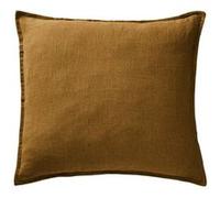 Taie d'Oreiller 60x60cm Lin Lavé Coloris Caramel - MARGAUX - ALTOBUY Marron G