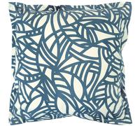 Taie d'oreiller 65x65 cm 100% coton lavé SERENA géométrique Bleu beige