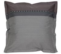 Taie d'oreiller 65x65 cm satin de coton ENZO noir