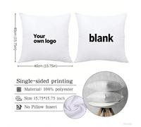 Taie d'oreiller carrée personnalisée avec votre Logo, 40/50cm, housse de coussin personnalisée, décoration de maison, mariage, bébé, famille imprimée 50cm single print