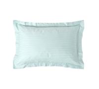 Taie d'oreiller - Coton - 50 x 75 cm - Rayé - Bleu - Satin de coton