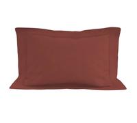Taie d'oreiller en coton 57 fils 50x70 cm UNI brique, par Soleil d'ocre