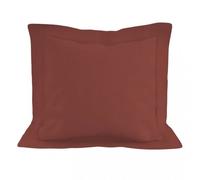 Taie D'oreiller En Coton 57 Fils 63x63 Cm Uni Brique, Par Soleil D'ocre