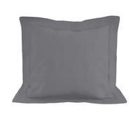Taie D'oreiller En Coton 57 Fils 63x63 Cm Uni Gris, Par Soleil D'ocre