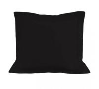 Taie D'oreiller En Coton 57 Fils 63x63 Cm Uni Noir, Par Soleil D'ocre