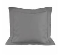 Taie D'oreiller En Coton 63x63 Cm Percale Gris, Par Soleil D'ocre