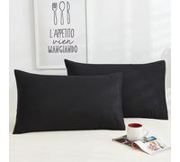 Taie d'oreiller en coton couleur unie, taie d'oreiller noire, enveloppe personnalisée, 40x60 40x70 50x70 14