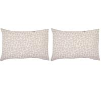 Taie d'oreiller imprimée en Lyocell, Margot, 50 x 70 cm, Origin, Bleu et Beige (Lot de 2)