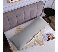 Taie d'oreiller Microfibre Gris Clair 50 x 135 cm, Housse de Coussin avec la Fermeture à Enveloppe