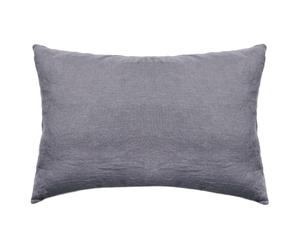 Taie d'oreiller PALACE pur coton lavé 50x70 cm uni gris brume