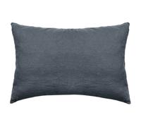 Taie d'oreiller PALACE pur coton lavé 50x70 cm uni noir granit