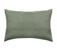 Taie d'oreiller PALACE pur coton lavé 50x70 cm uni vert mousse