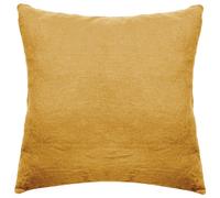 Taie d'oreiller PALACE pur coton lavé 65x65 cm uni jaune curry