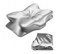 Taie d'oreiller pour Oreiller Ergonomique Cervical, Taie Oreiller Orthopédique Cervicales en Soie, Housse de d'oreiller de Remplacement Gris Respirant, Silk Pillowcase Anti Rides, 63x38x14 cm