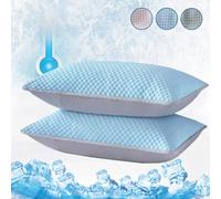 Taie d'oreiller rafraîchissante d'été, couleur unie, taie d'oreiller en haricots de glace, sensation de fraîcheur, housse de climatisation lavable (sans oreiller) 48x74cm Grey-1PC