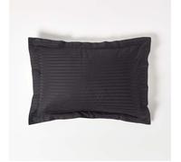 Taie d'oreiller - Satin de coton égyptien - Noir - 330 fils - Hypoallergénique - Douceur exceptionnelle