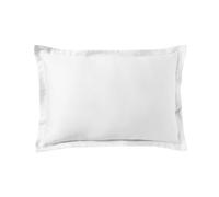 Taie D'oreiller Unie En Satin De Coton Blanc 50x70