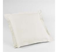 Taie d'oreiller volant plat 63 x 63 cm uni 57 fils lina +point bourdon Naturel Douceur d'Intérieur Beige G