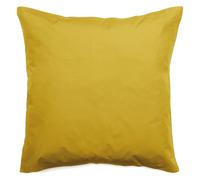 Taie d'oreiller volants plats 65x65 cm percale MANOIR jaune Moutarde