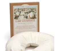Mille Oreillers Taie Croissant pour Cale Nuque/Oreiller de Voyage/Tour de Cou Cerises - en Coton Bio Ecru