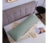 Taie Oreiller 100% Coton 45x150 cm 1 PCS, Taie d'oreiller Rectangulaire Puro Coton Jersey 120GSM - Housse de Coussin Résistant et Hypoallergénique Vert Aqua