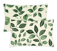 Taie Oreiller 30x40 Lot de 2 Vert Sauge Housse Coussin 30x40 Rectangulaire Coussin Feuille Impression Double Face Velours Taie d'oreiller pour Canape Salon Chambre Maison Decor Automne Cadeaux,265-j