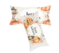 Taie Oreiller 30x50cm CrèMe Housse de Coussin Citrouille Taie Oreiller Velours Housse de Coussin Lot de 2 Impression Recto Verso Doux Confortable Lavable pour Chambre Canapé Decoration Salon C0C218