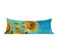 Taie Oreiller 30x90 cm Fleur Taie de Traversin 90 cm Bleu Protege Oreiller, Lin Rectangulaire Housse Coussin avec Fermeture Eclair Invisible Pillow Case pour Decoratif Canape Lit, Ergonomique dg-48