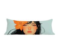Taie Oreiller 30x90 cm Orange Taie de Traversin 90 cm Fille Protege Oreiller, Durable Velours Rectangulaire Housse Coussin avec Fermeture Eclair Invisible Pillow Case pour Decoratif Canape Lit dg-10