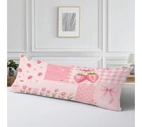 Taie Oreiller 30x90 Tulipe Housse de Coussin Fraise Pillow Case, Cod505 | Taie de Traversin 90 cm Housse Traversin Améliorer Sommeil Qualité Coussin de Grossesse pour Canapé Salon Chambre Lit