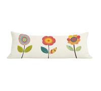 Taie Oreiller 40x120 cm Beige Taie de Traversin 120 cm Fleurs Protege Oreiller, Durable Velours Rectangulaire Housse Coussin avec Fermeture Eclair Invisible Pillow Case pour Decoratif Canape Lit dg-2