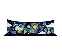 Taie Oreiller 40x140 cm Bleu Marine Taie de Traversin 140 cm Géométrie Protege Oreiller, Lin Rectangulaire Housse Coussin avec Fermeture Eclair Invisible Pillow Case pour Decoratif Canape Lit dg-76