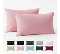 Taie Oreiller 40x70 Coton Renforcé (Set de 2) - Rose - Tissage serré de 57 Fils/cm² - Taie Oreiller 40 x 70 cm- Certifié Oeko Tex