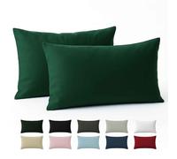 Taie Oreiller 40x70 Coton Renforcé (Set de 2) - Vert - Tissage serré de 57 Fils/cm² - Taie Oreiller 40 x 70 cm- Certifié Oeko Tex