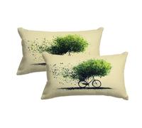 Taie Oreiller 40x80 Housse de Coussin Crème Lot de 2 Housse Coussin Plante Decoratif pour Decoration Salon Impression Recto Verso Décoratif Canapé Taie d'oreiller pour Maison Canapé Chambre -8626