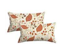 Taie Oreiller 40x80 Housse de Coussin Feuille Lot de 2 Housse Coussin Crème Decoratif pour Decoration Salon Impression Recto Verso Décoratif Canapé Taie d'oreiller pour Maison Canapé Chambre -8619
