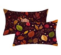 Taie Oreiller 50x60 Lot de 2 Automne Housse Coussin 50x60 cm Rectangulaire Coussin Feuille Impression Double Face Lin Taie d'oreiller pour Canape Salon Chambre Maison Decoration Automne Cadeaux,179-j